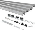10FT Double Pocket Door Track Kit, 2 Sets of 56.7" Spliced Rail, Suitable for Double Door Width 48"-60"(Single Panel 24"-30"), Slide Quietly and Smoothly, Easy to Install