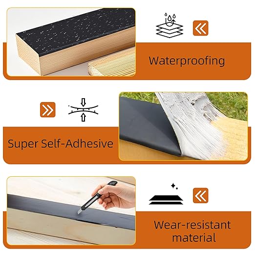 Deck Joist Tape for Decking 1-5/8" x 50', 2 Rolls Waterproof and Anti-Corrosion Flashing Joist Deck Tape for Top of Joists, Rim Joists, Under Joists and Beams