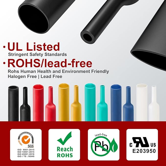 Chanzon 3:1 Ratio 3" (75mm) Heat Shrink Tubing - Marine Grade Waterproof Adhesive Lined - 4Ft Roll (1.22M Total Length) Black Polyolefin Sleeving Wrap Shrinking 3 to 1 Ratio 1pcs
