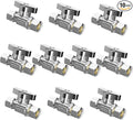 WiseWater Straight Stop Valve 3/8"FIM x 3/8" Compression, 1/4 Turn Chrome Plated Brass Shut Off Valve for Sink, Ice Maker, RV Water Line (10-Pack)