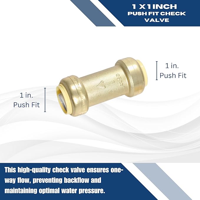 XFITTING Push Fit 1 Inch x 1 Inch Push Fit Check Valve, 28-4-5=2XX, 2 Pieces