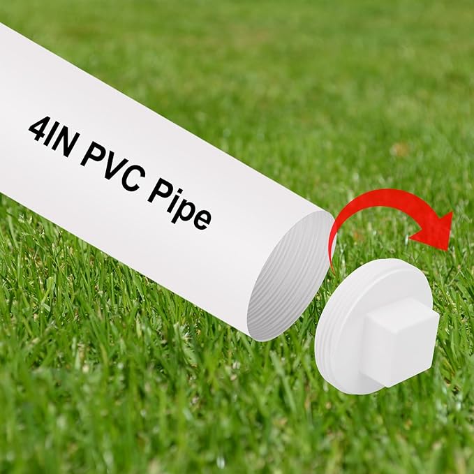 2Pack 4 Inch PVC Male Threaded Pipe End Cap 4" PVC Pipe Male Thread Plug Adaptor SCH40 NPT Plug Pipe Fitting for Plumbing Water Line