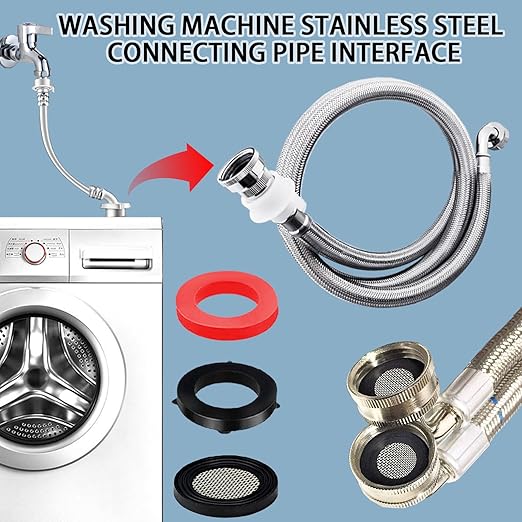 58 PCS Shower Head Garden Hose Screen Filter Gasket.Stainless Steel Water Filter Hose Washer Kit for 1/2,3/4 Inch Plumbing Faucet Screen Fittings and 5/8" Washing Machine Inlet Line Connection
