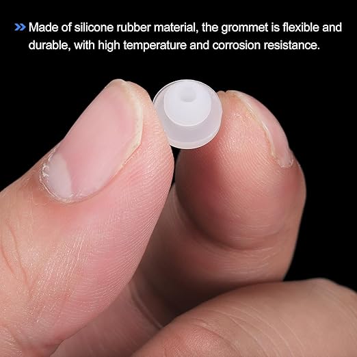 MECCANIXITY 20Pcs Snap Rubber Grommet Plug Mount Dia 4.5mm ID 2mm Narrow Groove Width 1.5mm Seal Anti-Scratch for Electrical Box Cable Pipes Transparent