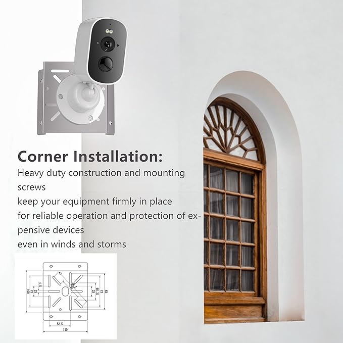 2 Pack Corner Mount for Security Camera Stainless Steel Mounting Corner Bracket Gives Bigger Field of Vision for Cameras Wall Mount Corner Fits for CCTV Camera, LED Wall, Stage Lights, Solar Panel