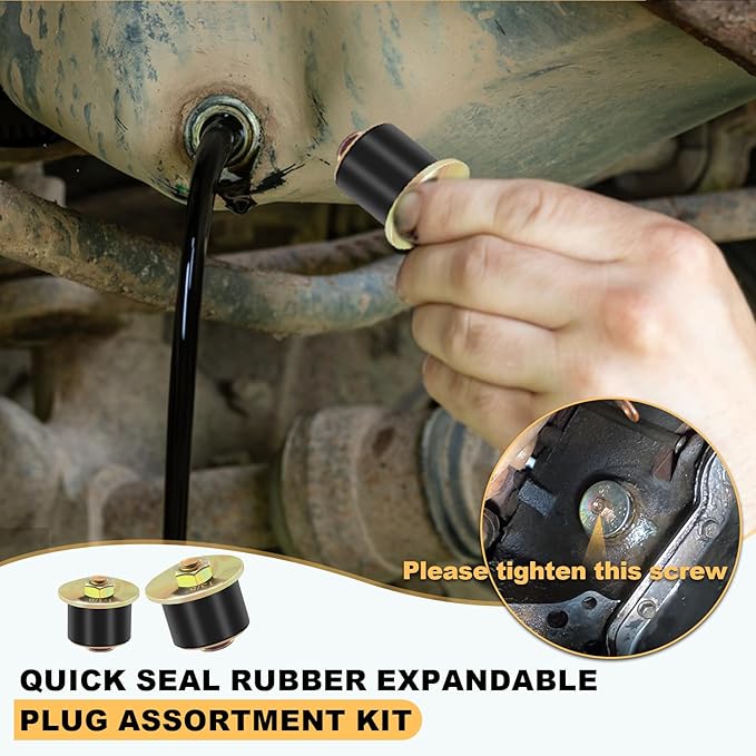 Siptenk 14pcs Freeze Rubber Expansion Plug, 7 Sizes Automotive Rubber Expandable Freeze Plugs Kit 3/4" 7/8" 1" 1-1/8" 1-1/4" 1-3/8" 1-1/2"