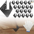 20pcs Hurricane Ties for Rafter, 14-Gauge Hurricane Straps Brackets Fit 2x4, 2x6 Truss to Rafter Connector, Hot Dip Galvanized Black Joist Hangers for Roofing Wood Timber, Hurricane Clips with Gloves