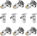 10-Pack Foskan CPVC Angle Stop Valve,1/4 Turn Shut off Valve 1/2" CPVC x 3/8" OD,Chrome Plated Brass