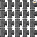 10 Pack 1/2 inches Malleable Cast Iron Pipe Tees, Industrial Pipe Flanges for Threaded Black Pipes and Fittings, DIY Steampunk Industrial Vintage Style.