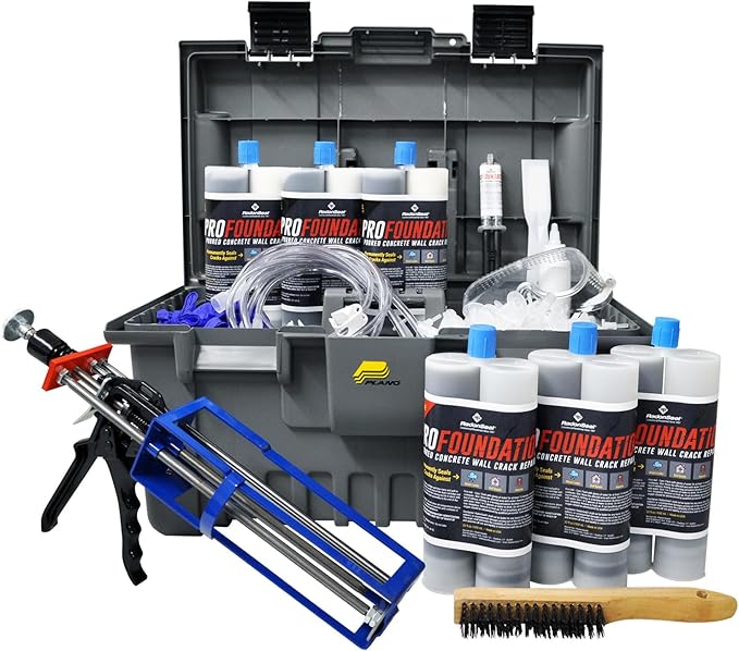 RadonSeal PRO Foundation Crack Repair Kit (30-ft) Expanding Foam Injection – The Professional Concrete Crack Repair Kit.