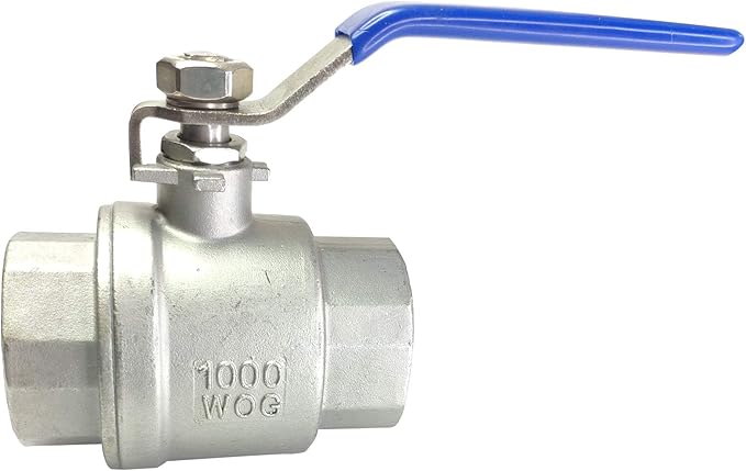 2PCS 1-1/4" Full Port Ball Valves 316 Stainless Steel NPT Female Thread Ball Valve for Water, Oil, and Gas