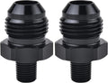 EVIL ENERGY 8AN Male Flare to 1/8" NPT Pipe Fitting Adapter Aluminum Straight Black 2PCS