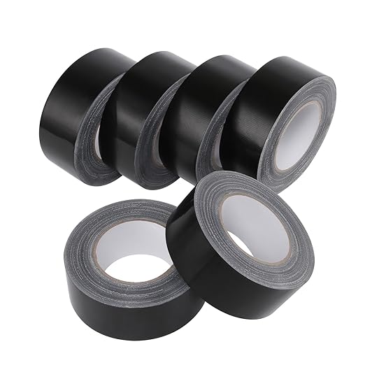 Lichamp 6 Rolls Heavy Duty Thicker Black Duct Tapes, 17 mil No Residue Duct Tape for Packaging Taping Sealing Repairing Tying, Wide Tape for DIY or Commercial Use, 2 Inches x 25 Yards, B206BK