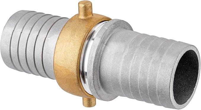 EASTRANS Aluminum Pin Lug Hose Fitting Set, 2" Hose Shank Coupling Set with 2 Clamps