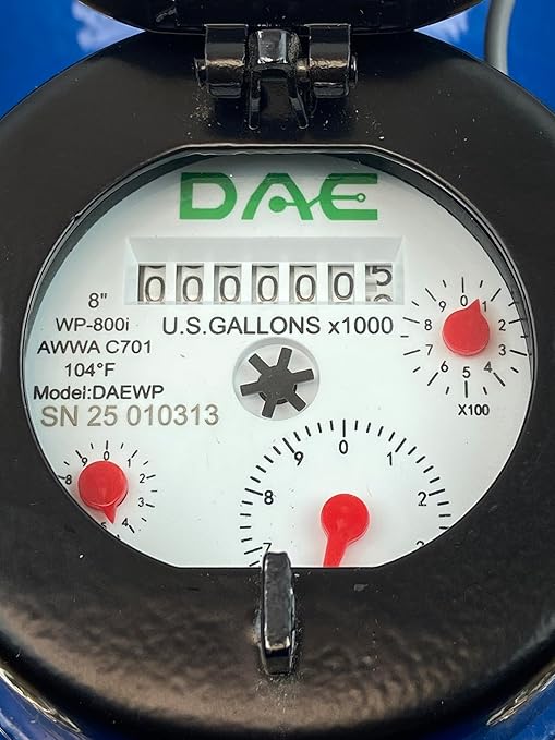 DAE WP-800i 8" Wastewater, Irrigation Water Meter, Pulse Output, Gallons