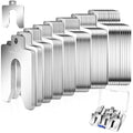 Shimeyao 80 Pcs Size D 5" x 5" Stainless Steel Slotted Shims Kit Metal Shims Stock for Leveling Assortment with Storage Box for Machinist Motor Door Shop Kit Replacement Pack