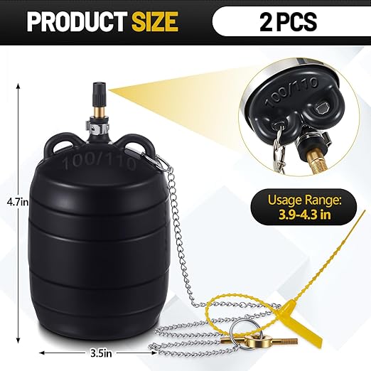 Nuanchu 2 Pieces 4 Inch Inflatable Pipe Ball Plug Pressure Test Rubber Black Plumbing Toilet Drain Test Plug