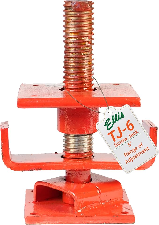 Ellis Manufacturing Timber Jack – Adjustable Post for House Leveling, Basement Support, Joist Lift, Crawl Space Shoring, Screw Support Beam, 5" Range, 30,000 lbs Capacity