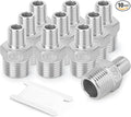 TAISHER 10PCS Cast 304 Stainless Steel Hex Nipple, Reducer Pipe Fitting 1/4-Inch Male Pipe x 1/8-Inch Male Pipe