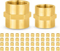 50-PCs HeSun Brass Pipe Fitting, 3/4" NPT Female x 3/4" NPT Female Hex Pipe Adapter