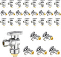 30-Pack Foskan Push Fit Angle Stop Valve,1/4 Turn Shut off Valve 1/2" Push Fit x 3/8" OD,Chrome Plated Brass