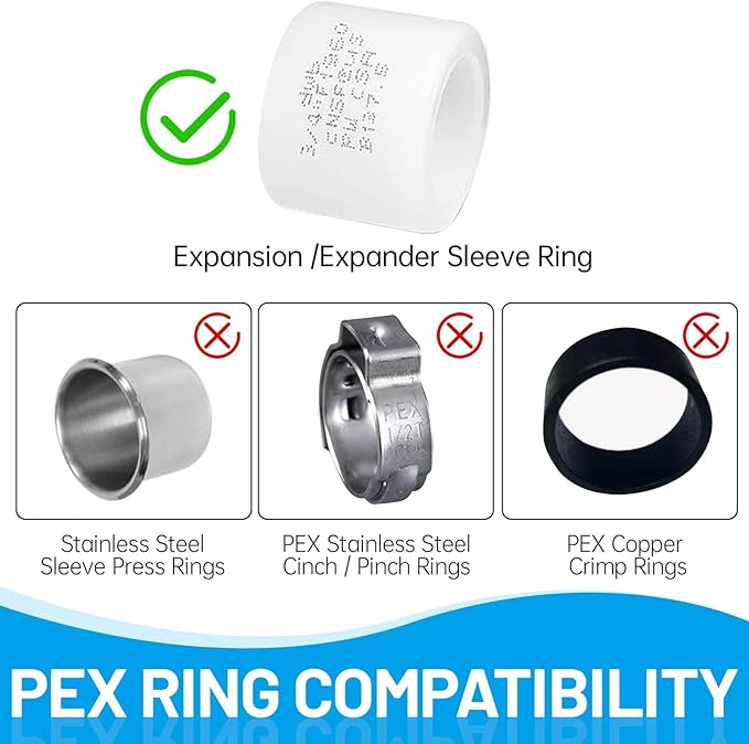 PEX-A Expansion Copper Stub Out Elbow with Wall Flange, 1/2" x 6" F1960 Certified - Lead-Free Plumbing Fittings for PEX-A Tubing (4 Pack)