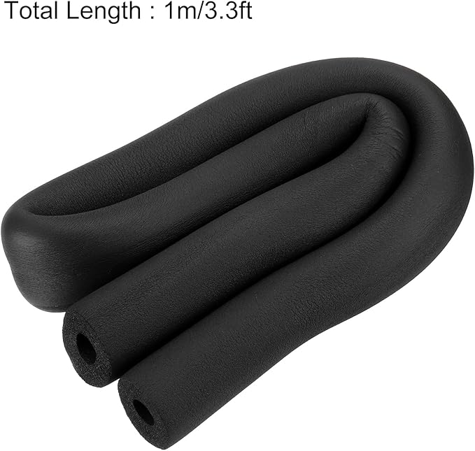 uxcell Foam Tubing for Handle Grip Support, Pipe Insulation Outside Pipe Lagging, 13mm(1/2") ID 31mm OD 1m Black