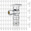 100-Pack GUOFIS Angle Stop Valve,1/2" Nominal Press Inlet x 3/8" OD Compression Outlet,1/4-Turn Shut-off Valve for Potable Water(Chrome Plated)(VALVE393-100Pack)