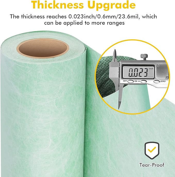Upgraded Waterproof Membrane Thickened 23.6 mils 3.77ft x 98.5 ft / 371 Square Feet Waterproof Membrane for Shower Walls, Bathroom Flooring, Wet Room, Tile, Sauna, Steam Room