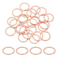 uxcell 100Pcs M24 Flat Washer Copper Washer Sealing Rings, 24mm ID 30mm OD 1.5mm Thickness Copper Crush Washers Metric Sealing Gasket for Plumbing Machinery Automotive
