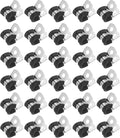 30-Pack Cable Clamps, 15/64 inch/ 6 mm 304 Stainless Steel Rubber Cushioned Insulated Cable Clamp R Shape Metal Holder for Tube/Wire/Pipe/Loop Installation