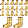 20-Pack HeSun Copper Press Fitting Elbow, 1" PRESS X 3/4" PEX-A F1960 Expansion Elbow, LF Brass