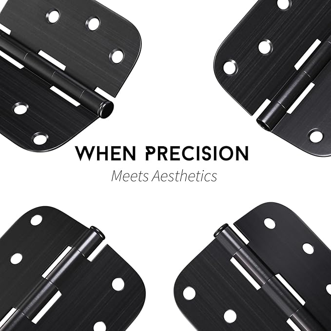 24 Pack goldenwarm 4 inch Oil Rubbed Bronze Door Hinges, Heavy Duty Interior and Exterior Door Hinges 4in x 4in with 5/8" Radius Corners