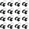 uxcell 1/4"(6mm) Cable Clamp, 304 Stainless Steel Rubber Cushioned Insulated R Shape Metal Clamp Tube Holder for Pipe Hose Wire Cord Installation 18Pcs