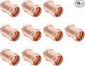 Copper Press Fittings 1/2 inch Coupling No Stop Zero Lead P x P Plumbing Fittings for Residential Commercial 10-Pack