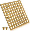 4" Champagne Bronze Shower Drain Cover - Square Floor Drain Cover Replacement - Hair Catcher/Drain Strainer for Bathrooms, Showers, and Sinks - SUS304 Stainless Steel & CUPC Certified