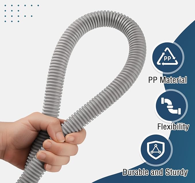 Dishwasher Drain Hose, 1Plusselect 8FT Universal Replacement Discharge Dishwasher Extension Fit 5/8 Inch, 7/8 Inch or 1 Inch OD Drain Outlet 90 Degree Rubber Elbow for Dishwasher & Other Applications