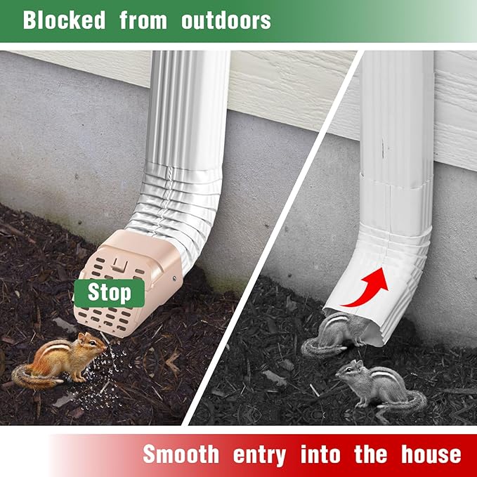 3"x4" Type-A Gutter Downspout Extensions Gutter Downspouts Downspout Diverter Outlet Filter and Leaf Guard for Bottom of Downspouts Extender Adapter for 3 inch x 4 inch downspout Limestone