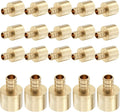 (20-Pack) PEX Fittings, Pex 1/2"x3/4" Female Sweat Copper Adapter, Brass Crimp Fittings, for PEX Tubing Pipe Plumbing, ASTM F1807(PEX1807131-20Pack)
