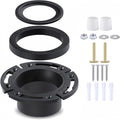 RV Toilet Seal and 3 Inch Floor Flange Kit for Dometic 300 310 320 Series, Replaces 385345892 385311652 385311658, RV Toilet Base and Flush Gasket Set with Hardware