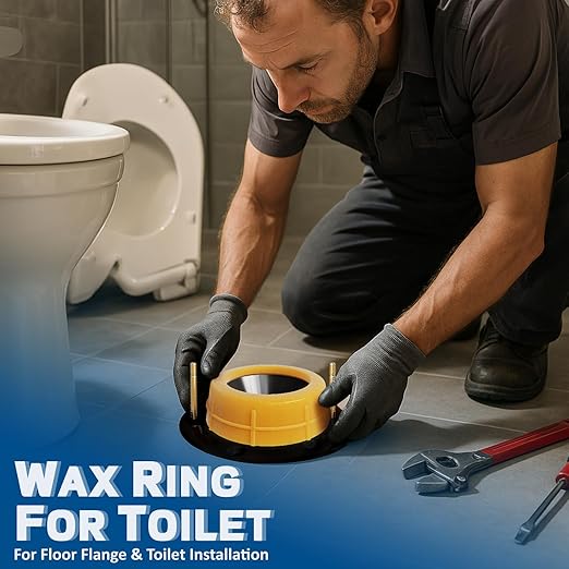 NEEXAN Extra-Thick Toilet Wax Ring Replacement Kit with Bolts & Caps, Wax Ring for Toilet Provides Waterproof & Odor-Blocking Seal, Toilet Wax Ring Compatible with 3-Inch & 4-Inch Drain Pipes
