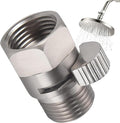 Shower Valve Water Flow Restrictor - Control Water Flow G1/2 IPS Brass Matel Shower Shut Off Valve, Shower Pressure Regulator for Toilet Handheld Shower or Bidet Sprayer, Brushed Nickel