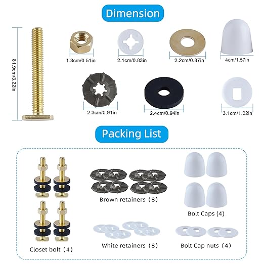 Hibbent 2 Pack Extra Thick Toilet Wax Ring, Toilet Bowl Wax Seal Kit with Closet Bolts, Bolt Caps, PE Flange and Extra Retainers, Thick Wax Ring Gasket - Gas, Odor and Watertight Seal
