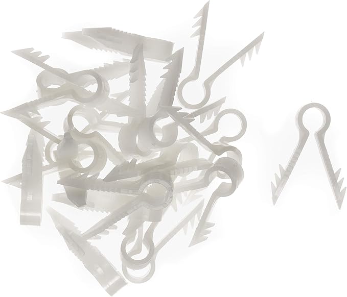 THE CIMPLE CO Stucco and Drywall Cable Clips for Coaxial and Similar Cables - Push-in Masonry Anchors - RG59, RG6, Ethernet, and Similar - Cable Clips, Pack of 50 - White