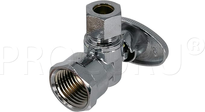 [10-Pack] PROCURU 1/2" FIP x 3/8" OD Comp Angle Stop Valve, Quarter-Turn Shut Off, LF Certified Safe (3SV400-10P)