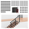36" Stair Railing Post Kits(Post 35"x2"x2"), Adjustable Top Stair Cable Post System Includes 3Pack Stair Posts, 200FT Wire Rope, Black Swageless Cable Railing System Kit(No Handrail), RG32