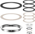 9 Pack Sink Strainer Nut and Washer Set, With 1 Metal Nut, 4 Rubber Washers and 4 Fiber Washers, Leak Proof Design, Minimize Replacements and Extend Sink Strainer, Easy to Install