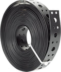 Metal Strap 1-Inch x 33FT 0.6mm Thickness for Pipe Support Pipe Hanger Strap Metal Strapping with Holes Black