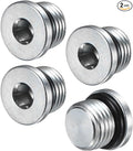 2-Pack 9/16-18UNF Inner Hex Head Pipe Fitting Plug, Carbon Steel Sensor Socket Plug with Seal O-Ring for Terminate Pipe Ends/High Pressure Washer, Sealing Screw