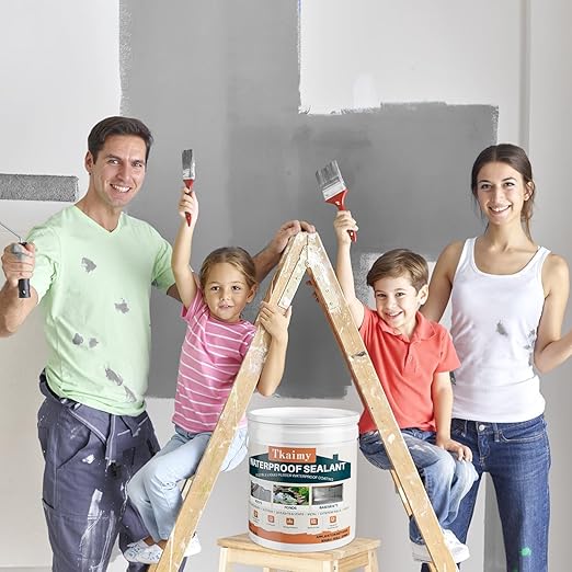 Polyurethane Waterproof Coating, Grey, 5 Gallon, Repair Leaks, Cracks, Roofs, Warehouses, Garages, Basements, Indoor & Outdoor Sealant Waterproof